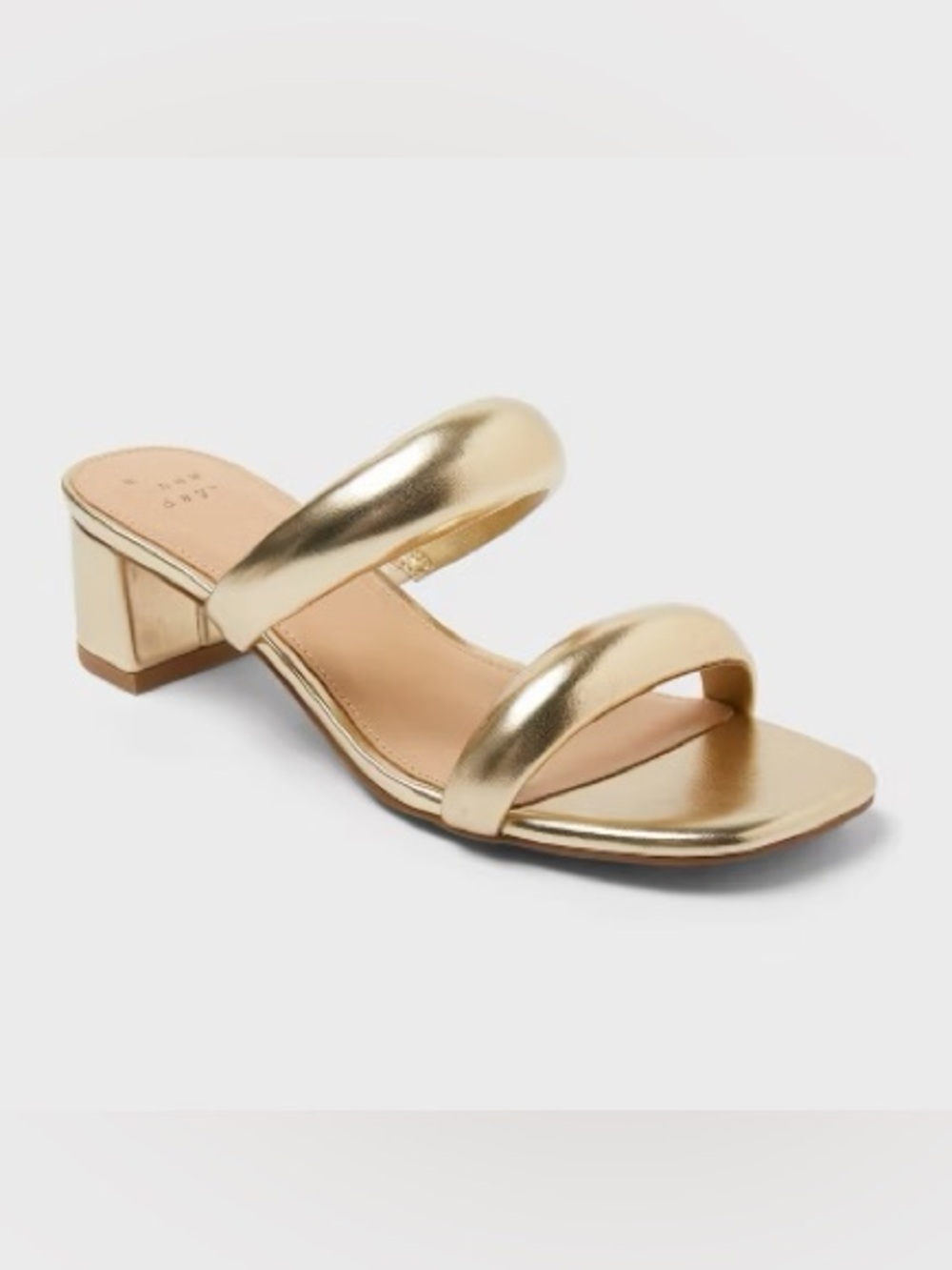 A New Day Tilda Puffy Strap Block Heel Gold Size 8.5